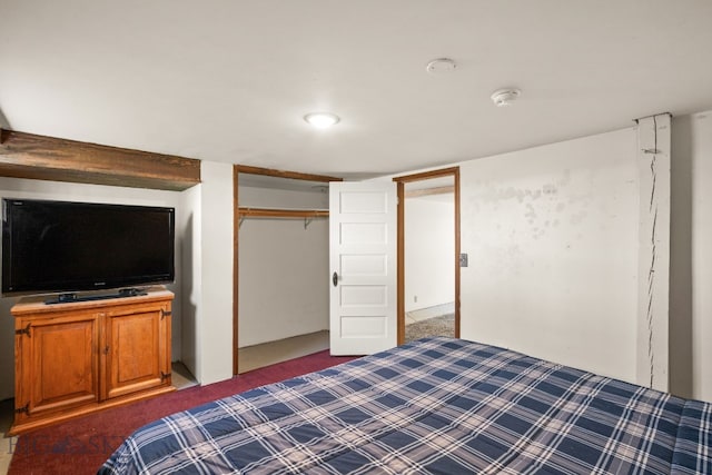 unfurnished bedroom featuring carpet floors and a closet