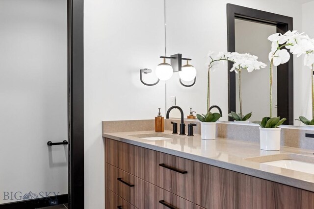 full bathroom with double vanity