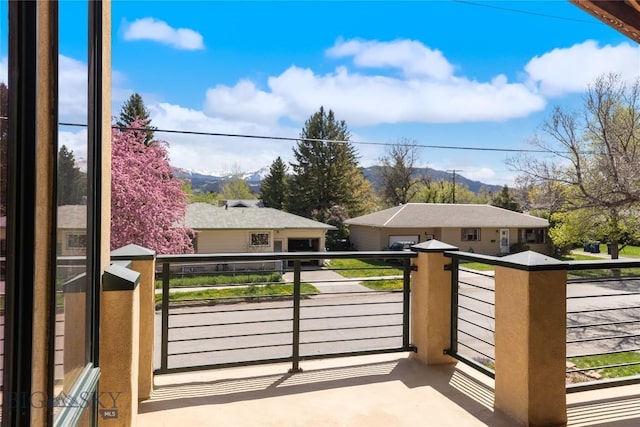 balcony with a mountain view