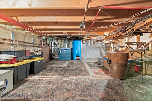 unfinished below grade area with heating unit