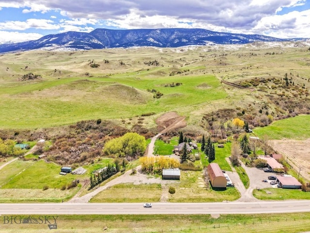 aerial view of a mountain backdrop