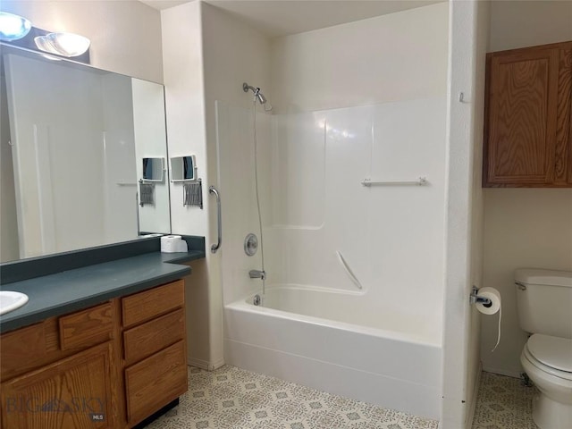 2921 Mammoth, Butte, MT 59701 - full bath with toilet, vanity, shower / tub combination, tile patterned floors, and baseboards