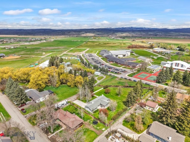 aerial overview of property's location featuring mountains