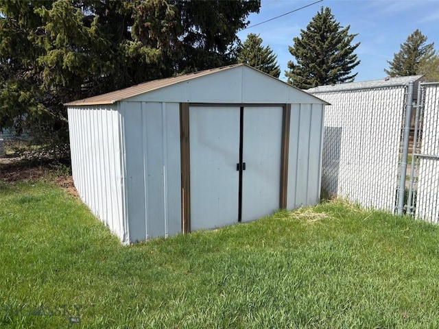 view of shed