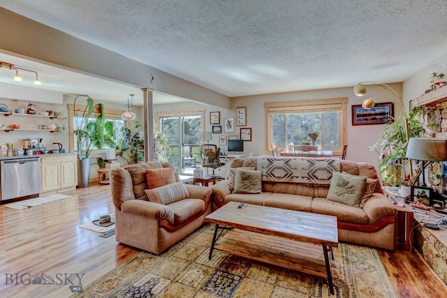 1816 S Rouse, Bozeman, MT 59715 - living area with light wood-style flooring and a textured ceiling
