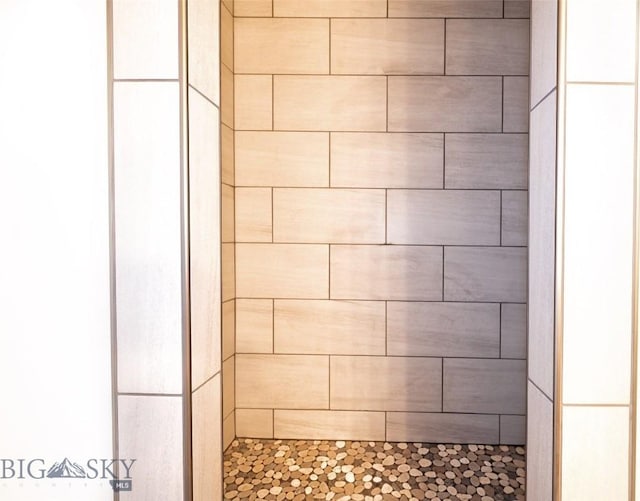 bathroom view of tiled shower