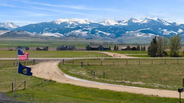 mountain view with rural landscape and a pastoral area