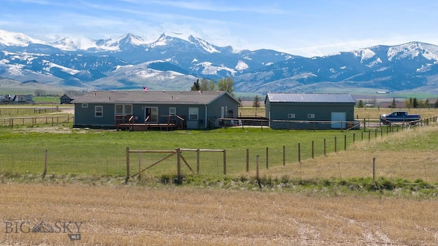 view of mountain background with rural landscape