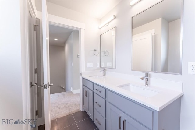 440 Meriwether Ave, Bozeman, MT 59718 - full bath with double vanity and tile patterned flooring