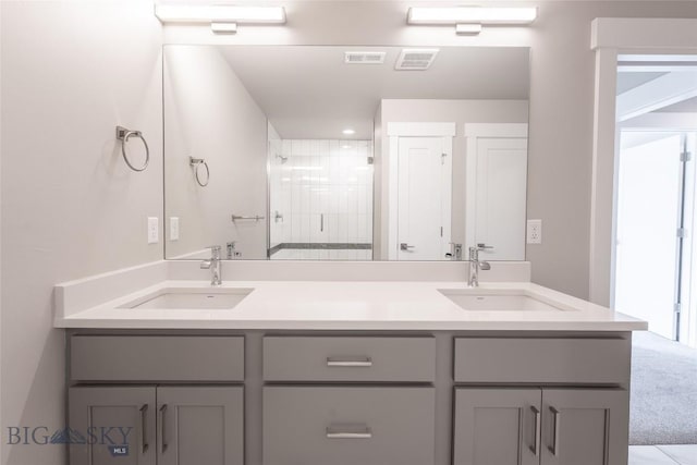 440 Meriwether Ave, Bozeman, MT 59718 - bathroom with a shower stall and double vanity
