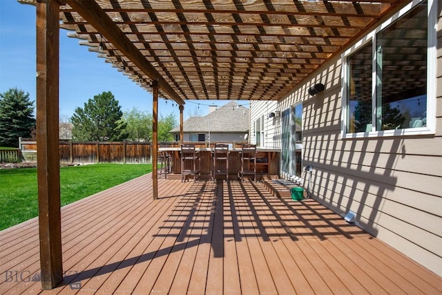 wooden deck with a pergola