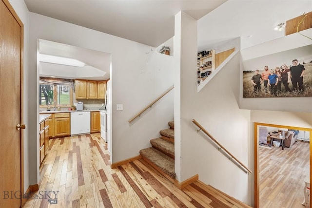517 W Daly, Walkerville, MT 59701 - stairway with wood finished floors
