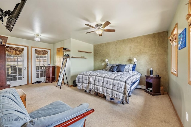 517 W Daly, Walkerville, MT 59701 - bedroom featuring carpet flooring, a ceiling fan, and baseboards