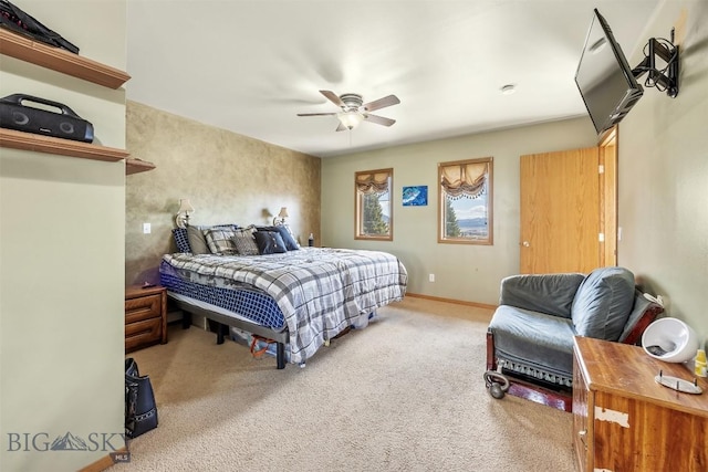 517 W Daly, Walkerville, MT 59701 - carpeted bedroom with ceiling fan and baseboards