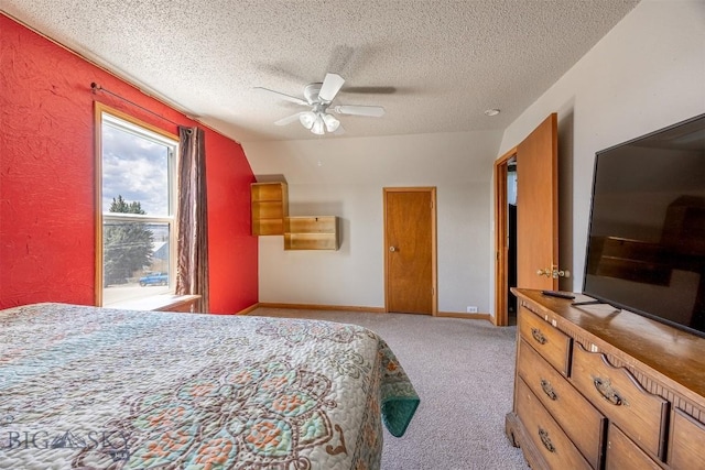 517 W Daly, Walkerville, MT 59701 - bedroom featuring a textured ceiling, carpet flooring, ceiling fan, and baseboards