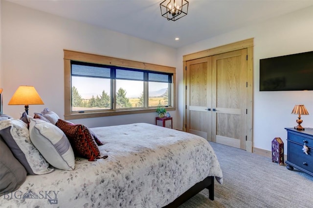 419 Upper Autumn Ridge Rd, Bozeman, MT 59715 - bedroom featuring light colored carpet and recessed lighting
