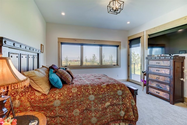 419 Upper Autumn Ridge Rd, Bozeman, MT 59715 - carpeted bedroom with access to outside, multiple windows, recessed lighting, and baseboards