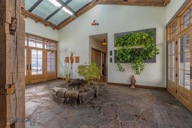 sunroom with french doors