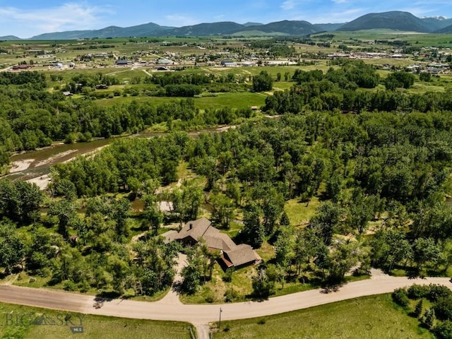 aerial view of a mountainous background