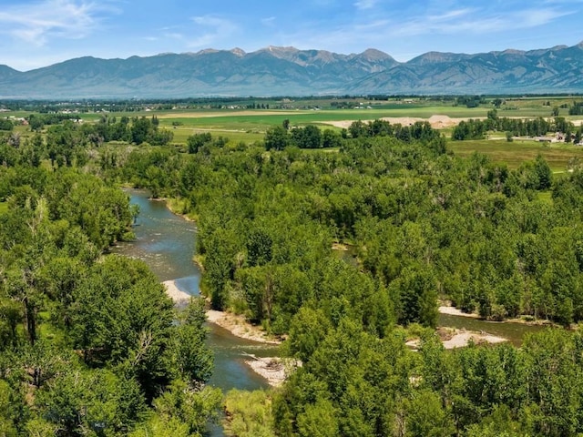 drone / aerial view of a mountain backdrop