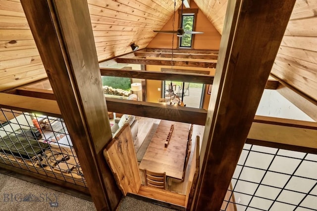 detailed view of wood walls
