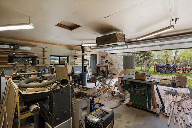 view of garage