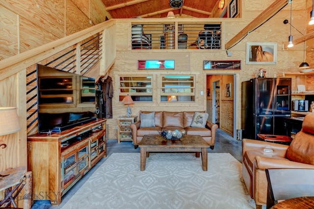 1007 E Geyser, Livingston, MT 59047 - living room with high vaulted ceiling