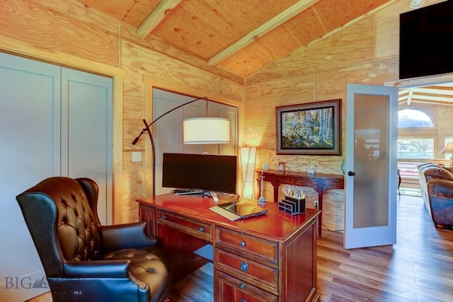 1007 E Geyser, Livingston, MT 59047 - home office with wood finished floors and wood ceiling
