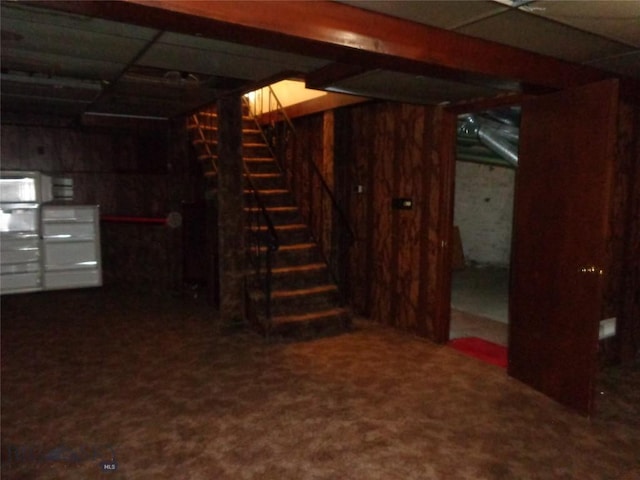 523 Hickory, Anaconda, MT 59711 - finished below grade area featuring stairs and wooden walls