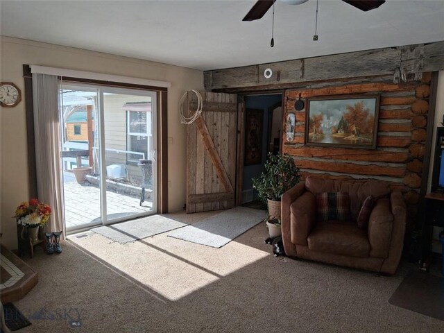 967 Mt Highway 2 W, Whitehall, MT 59759 - carpeted living area featuring ceiling fan