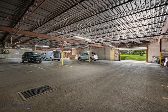 view of parking garage