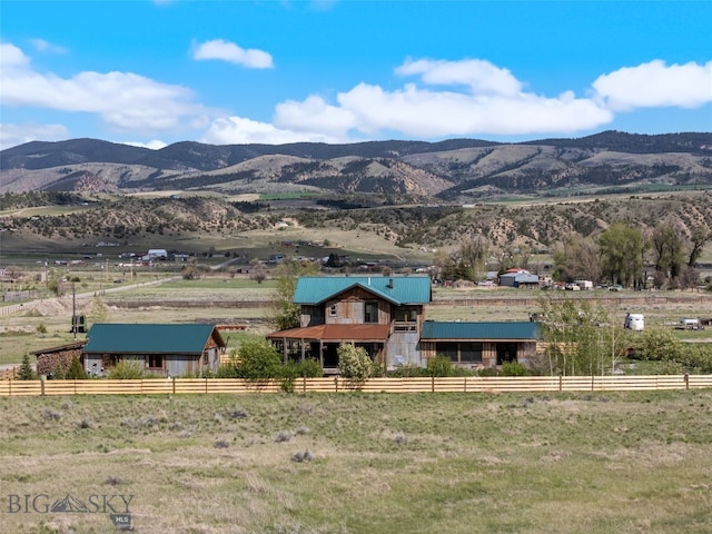 mountain view with rural landscape