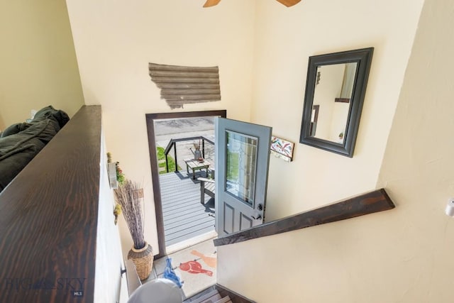 515 W Arnold St, Bozeman, MT 59715 - staircase featuring ceiling fan