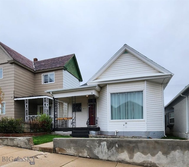 view of front of home with a porch