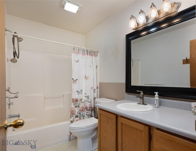 115 8th, Belgrade, MT 59714 - full bathroom with toilet, vanity, and shower / bath combo with shower curtain