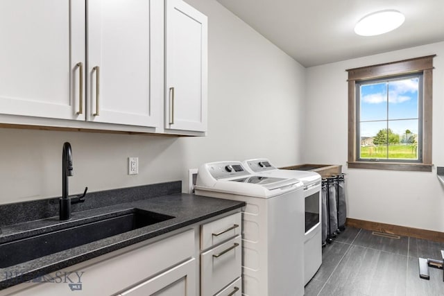 200 Miller Point Pl, Belgrade, MT 59714 - laundry area with independent washer and dryer, cabinet space, and baseboards