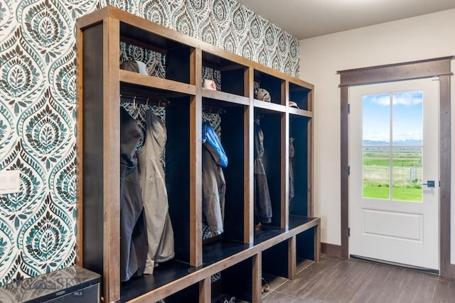 200 Miller Point Pl, Belgrade, MT 59714 - mudroom featuring wallpapered walls and baseboards