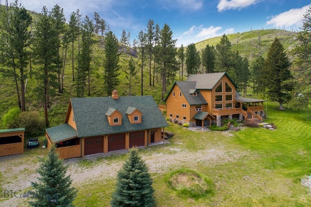 101 W Bridger Creek Rd, Big Timber, MT 59011 - view from above of property with a forest and a mountainous background