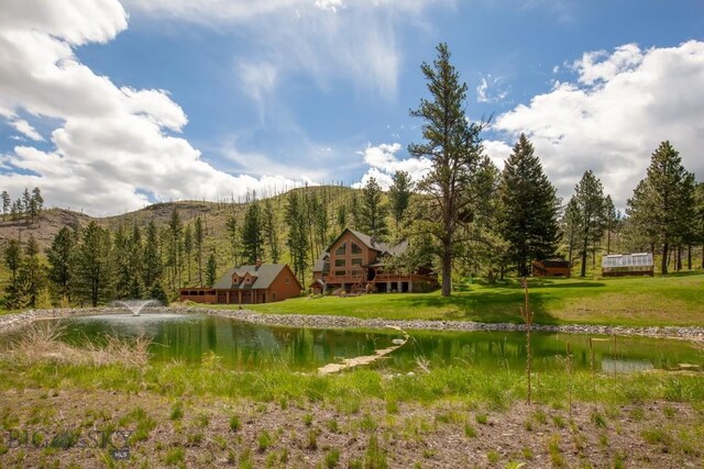 101 W Bridger Creek Rd, Big Timber, MT 59011 - view of yard with a water and mountain view and a wooded view