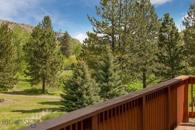101 W Bridger Creek Rd, Big Timber, MT 59011 - wooden deck with a yard