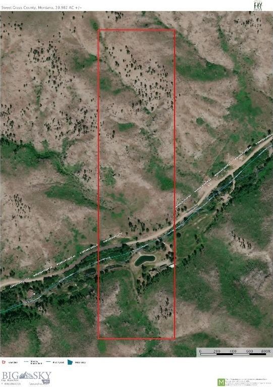 101 W Bridger Creek Rd, Big Timber, MT 59011 - map / location with property parcel outlined