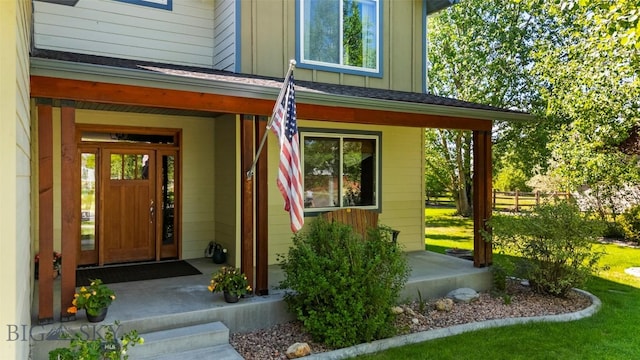 508 Coral Dr, Belgrade, MT 59714 - entrance to property featuring a porch and board and batten siding