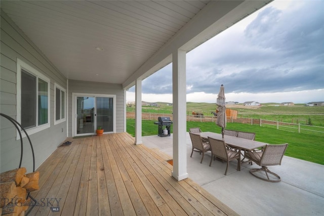 36 Sante Fe, Three Forks, MT 59752 - deck with outdoor dining area, area for grilling, a view of rural / pastoral area, and a patio