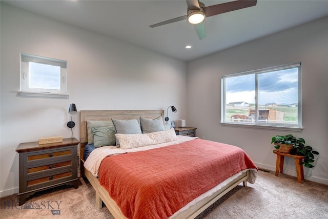 36 Sante Fe, Three Forks, MT 59752 - bedroom featuring multiple windows, light colored carpet, baseboards, and recessed lighting