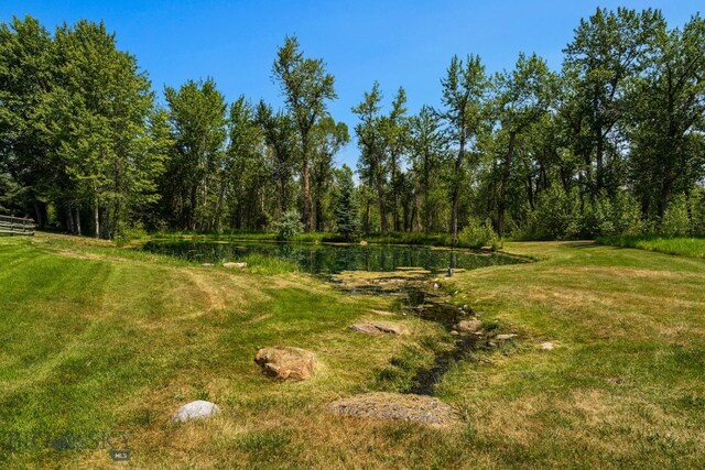 9704 River Rd, Bozeman, MT 59718 - view of green lawn with a water view