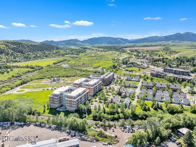aerial view of a mountain backdrop