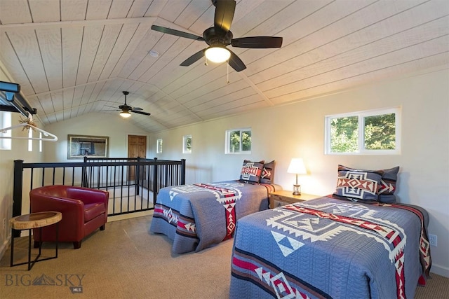 952 N Meadow Creek Rd, Mcallister, MT 59740 - bedroom with carpet and lofted ceiling