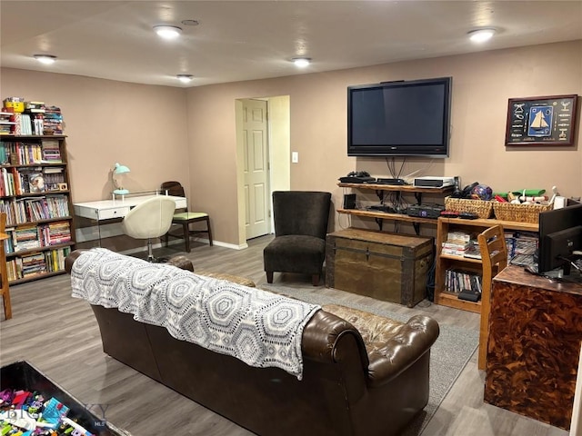living area featuring wood finished floors