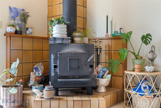 detailed view of a wood stove
