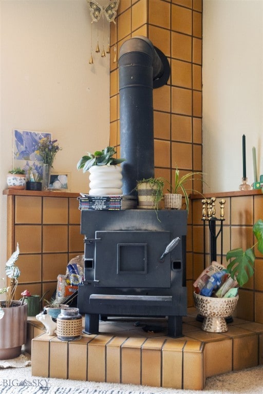 detailed view of a wood stove